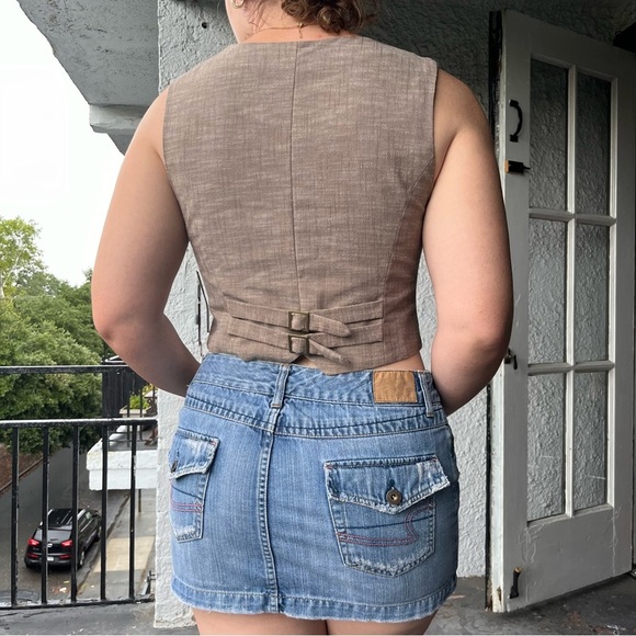 NWT AGB Brown Button Down Vest Size 6 - Picture 4 of 5